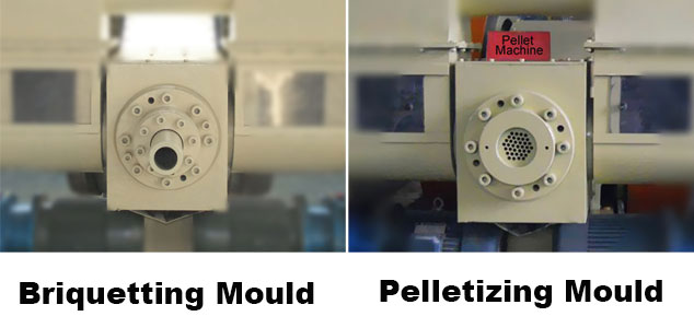 Pelletizing Mould together with briquetting mould